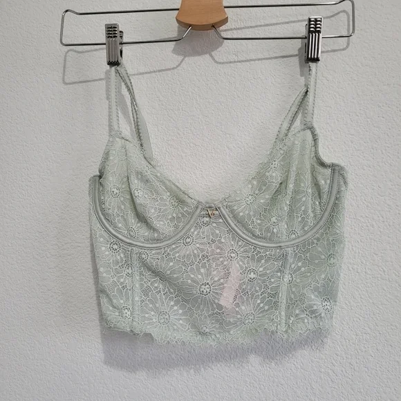 Victoria secret 34C mint green unlined longline demi bra - Picture 9 of 10